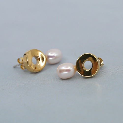 18k Plating silver92.5%  Freshwater pearl E 2
