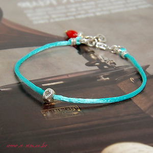 turquoise blue cord &amp; thai silver 
