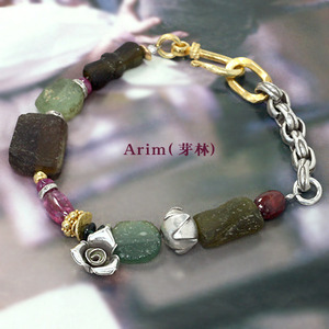 Roman glass &amp; rose antique bracelet 