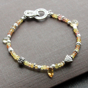 Yellow Gemstones Bracelet (옐로우 팬시사파이어/9월 탄생석/ 천연원석팔찌)